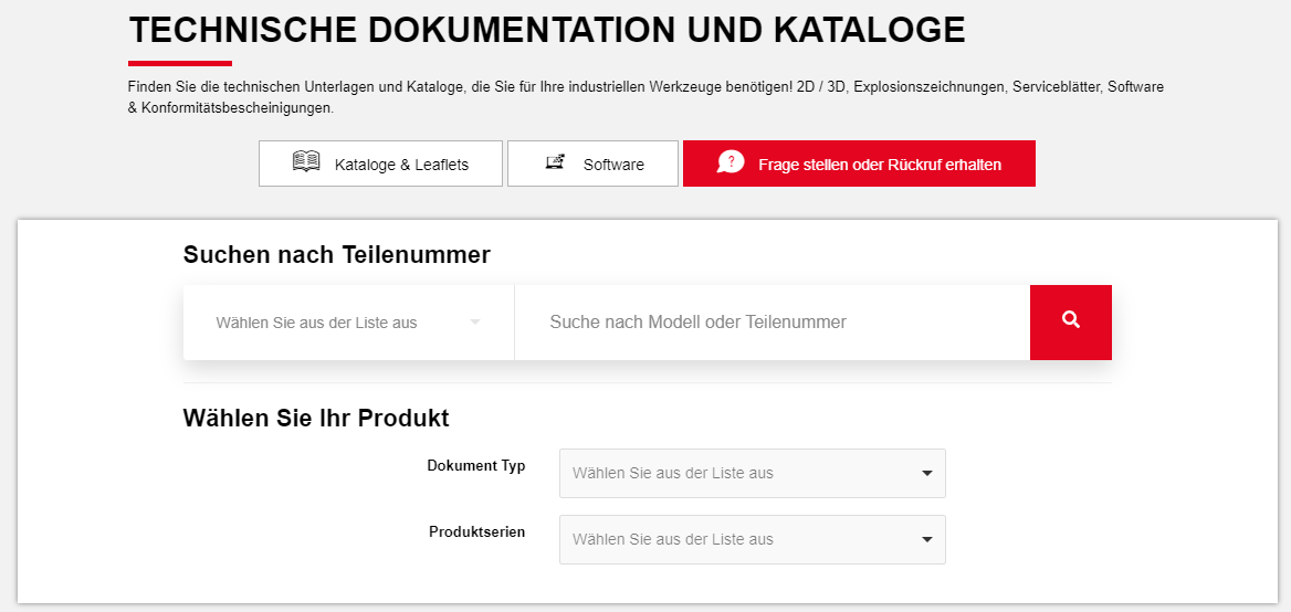 Technische Dokumentationen und Kataloge